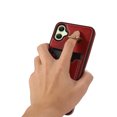 thumbnail image 4 of Wallet Back Case for Samsung Galaxy A05 with Wrist Strap, Stylish Magnetic Card Holder Finger Ring Kickstand PU Leather Lanyard Shockproof Slim Phone Case for Samsung Galaxy A05, Red, 4 of 7