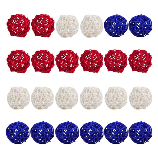 Colores mezclados de mimbre de ratán Pájaros Juguete Jaula para mascotas Juguetes para Jarrones Rellenos Naturales para Pelota 5cm 24Pzs Gloria Bolas Redondas De Mimbre