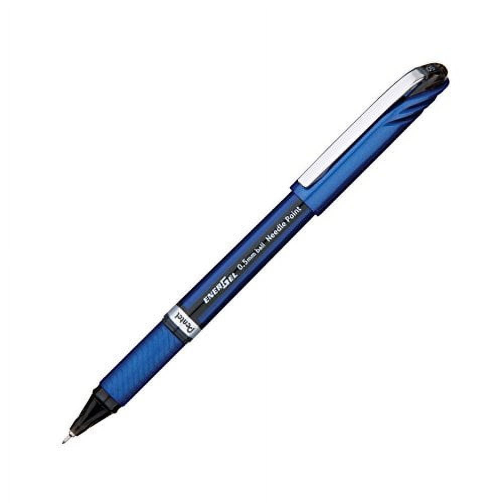 Pentel EnerGel NV Liquid Gel Pen, 0.5mm, Fine Line Capped, Needle Tip, Black Ink, Box of 12 (BLN25-A)