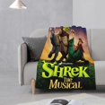 thumbnail image 4 of Manta con estampado multicolor, manta de franela súper suave, ligera y esponjosa, manta de cama de felpa Shrek The Musical, 4 of 8