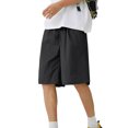 thumbnail image 5 of BXINGOHAI Men's Shorts Casual Elastic Waist Drawstring Lightweight Summer Beach Shorts Loose Wide Leg Active Shorts with Pockets Black,3XL, 5 of 6