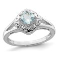 thumbnail image 1 of 1/2 carat (CTW) bague aigue-marine carrée en argent sterling, 1 of 4