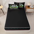 thumbnail image 4 of Erosebridal Retro RV Car Camping Pattern Zipper Twin Comforter Sets with Fitted Sheet and 2 Pillowcases,Adventure Theme Zipper Bedding Set,Black Green Red White,Black Reversible, 4 of 6