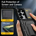 thumbnail image 4 of for Samsung Galaxy S25 Ultra Case with 2*Screen Protector, Slide Camera Cover, Kickstand, Lanyard Strap, Military Grade Shockproof Protective Heavy Duty Non-Slip for S25 Ultra Case-6.9'', Black, 4 of 9