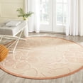 thumbnail image 2 of Safavieh Courtyard Helen Floral Indoor/Outdoor Area Rug, Natural/Terracotta, 5'3" x 5'3" Round, 2 of 8