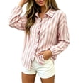 thumbnail image 2 of Beaded Plaid Blouse For Women, Long Sleeve Loose Fit Button Down Shirt, Casual Sparkle Tartan Top, Elegant Womens Fall Winter Tops Pink 2XL, 2 of 8
