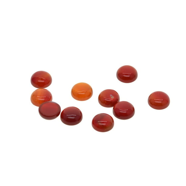 10 piezas de piedras naturales multicolores Flatback Crafts para adorno de tarjetas mm Ágata roja