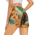 thumbnail image 4 of Picia Western Desert Cactus Bald Eagle Pattern Women's 2 in 1 Athletic Running Shorts High Waisted Workout Casual Gym Sweat Shorts with Comfy Liner Zipper Pockets-Small, 4 of 9