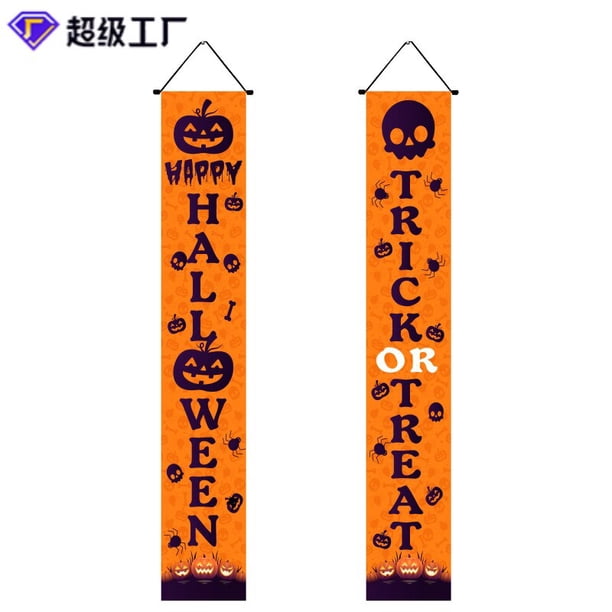 Couplets de puerta de Halloween, Bandera de calabaza, fantasma, Calavera, Couplet, cortina de Festival, Feliz Día de Halloween, decoración de puerta, 2023