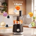 thumbnail image 4 of Food Processor 10.5 Cup, Vegetable Choppers with Slicing Shredding Chopping Kneading, Dishwasher Safe, Food Grinder, Stainless Steel Blades, for Smoothie Fruit Dough, 2.6QT, 4 of 7