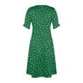 thumbnail image 4 of Womens V Neck Long Sleeve Fall Dresses Beach Dresses For Women Spring Summer Elegant Wrap V Neck Floral Boho Dress Flowy Ruched Hawaiian Maxi Dress Green, 4 of 5