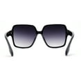 thumbnail image 4 of Womens Classy 90s Oversize Rectangle Designer Fashion Sunglasses Black Smoke, 4 of 4