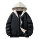 thumbnail image 2 of Ceisia Men's solid color warm hooded coat long sleeve outerwear Gift, 2 of 5