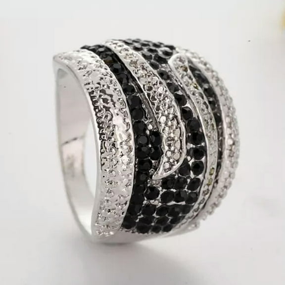 K-KED Gorgeous Women 925 Silver Wedding Ring Delicate Jewelry Cubic Zircon Ring Sz 6-10-7-#1