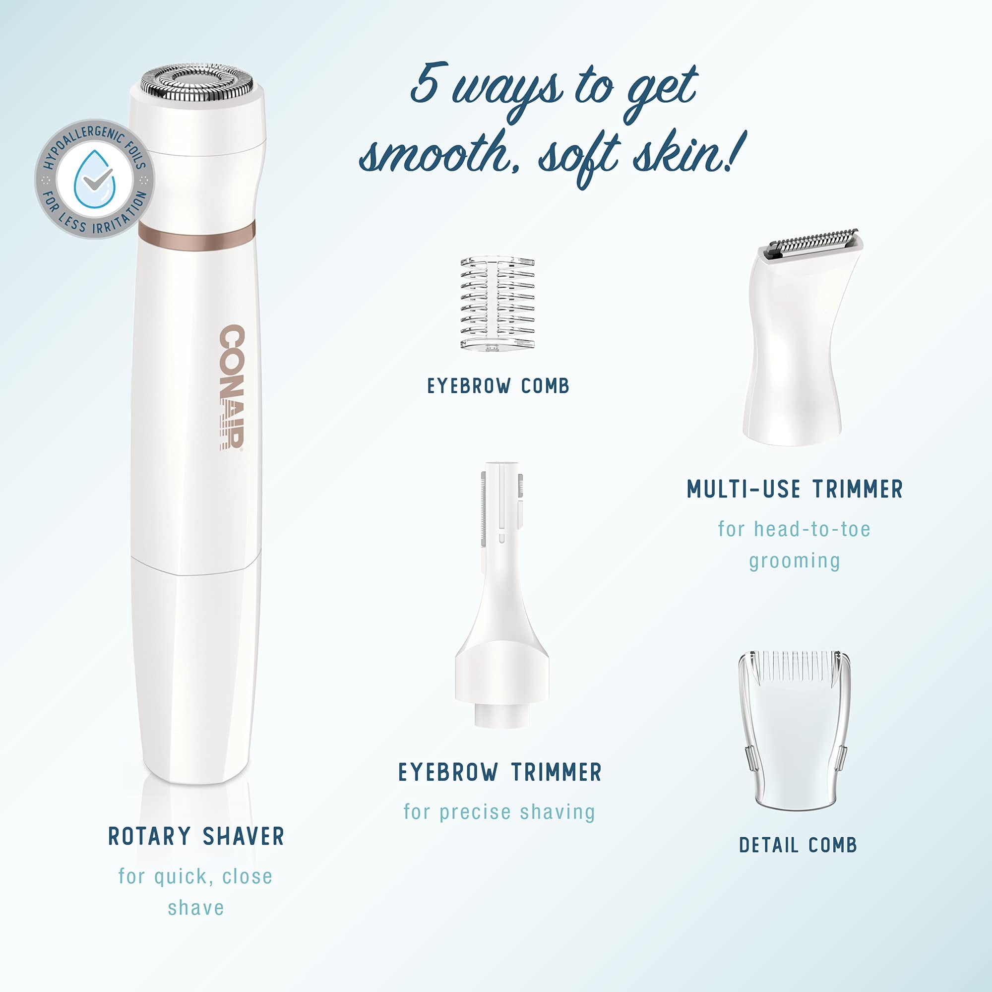 Conair Satiny Smooth All-in-One Facial Trim System Lt85 (Pack of 24)