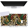 thumbnail image 2 of African Geometric XXL Gaming Mouse Pad 35.4 x 15.7 Inch Large Desk Mat with NonSlip Rubber Base, Waterproof and Stitched Edges, Perfect for Laptop, Keyboard, and Computer, 2 of 6