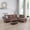 Brown, variant on Starhome L Shaped Dark Gray Couch with Ottoman(Pillows Included) Microfiber