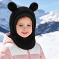 thumbnail image 2 of Toddler Winter Knit Hat with Scarf Lined Cute Bear Ear Hooded Cap for Baby Boys Girls Cold Weather Outdoor, 2 of 6