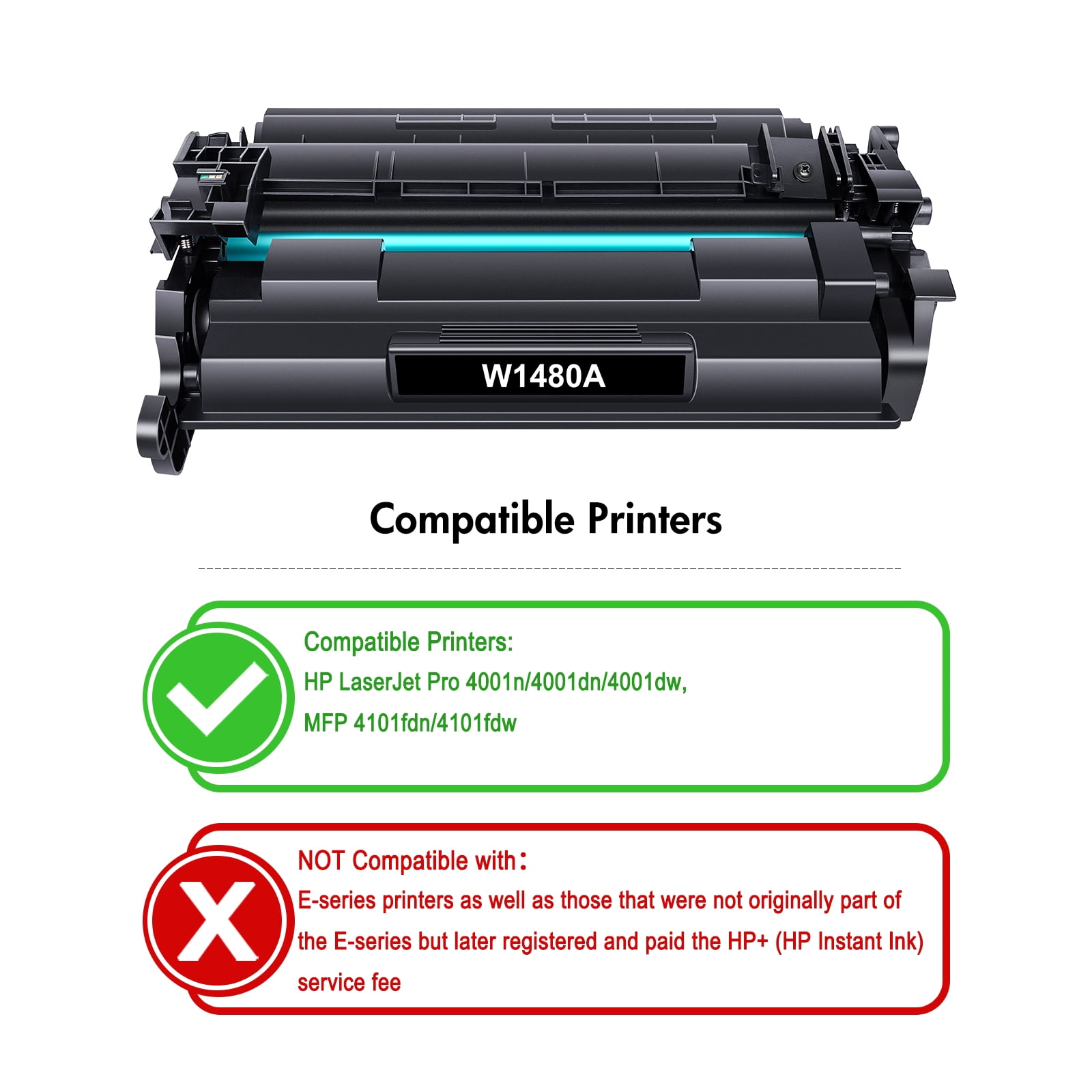 148X 148A Toner Cartridge High Yield MFP 4101fdw Compatible for HP W1480X 148X 148A MFP 4101fdn Laserjet Pro 4001dn 4001n 4001dn 4001dw Printer Ink (2-Pack)