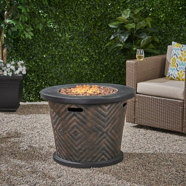 Gray Round Outdoor Patio Fire Pit, Black Friday Fire Pit Deals 2018