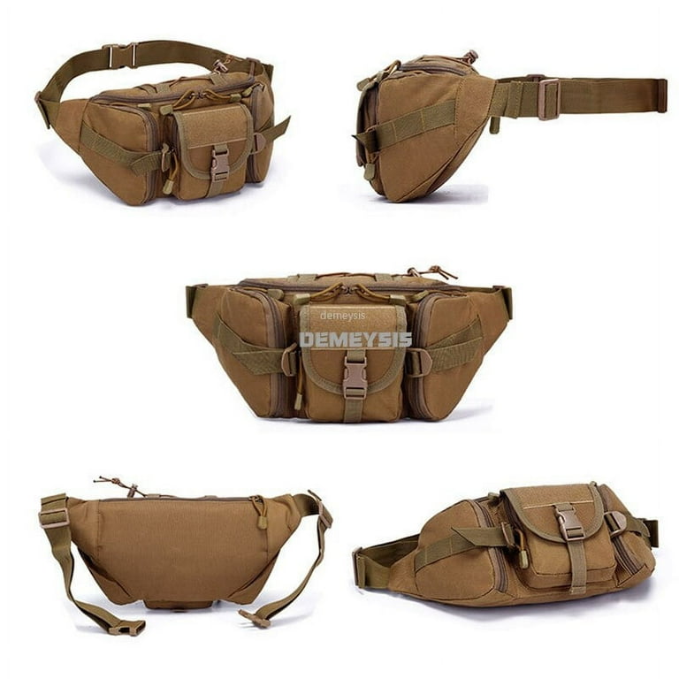CoCopeaunts Mens Hunting Waist Packs Durable Nylon Army Tactical Training Waist Bags Military Combat Hiking Climbing Camouflage Waist Bag