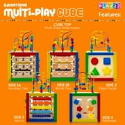 Activity Cube With Bead Maze - 5 in 1 Baby Activity Cube Includes Shape Sorter, Abacus Counting Beads, Counting Numbers, Sliding Shapes, Removable Bead Maze - My First Baby Toys Play22USA
