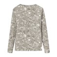 thumbnail image 4 of HKEJIAOI T-Shirts à Manches Longues en Polyester pour Femmes Imprimé Graphique Blouses Habillées Tops Décontractés Manches Longues Col Rond, 4 of 5