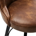 thumbnail image 4 of Dycanpo 26" Swivel Counter Height Bar Stools Set of 2 with Back Faux Leather for Home Kitchen, Brown, 4 of 11