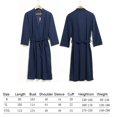 thumbnail image 3 of CNKOO Peignoir de Bain Absorbant pour Femmes Peignoir Gaufré Uni Robe de Spa Maison Robe de Nuit - Bleu Foncé, 3 of 8