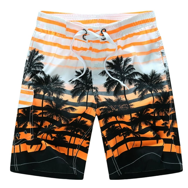 Birdeem Mens Hawaiian Beach Shorts Casual Lightweight Drawstring Short Swim Bathing Suit Board Shorts