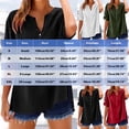 thumbnail image 5 of Linen Shirts for Women Button Down Shirts Short Sleeve Rolled up Cotton Tops Henley V Neck Solid Casual Blouses, 5 of 5