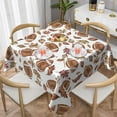 thumbnail image 2 of Fall Tablecloth 60 x 60 Inch Square, Rugby Maple Leaves Football Tablecloths Tablecloths Outdoor Polyester Seasonal Harvest Autumn Table Cover for Holiday Party Picnic Dinner Decor, 2 of 6