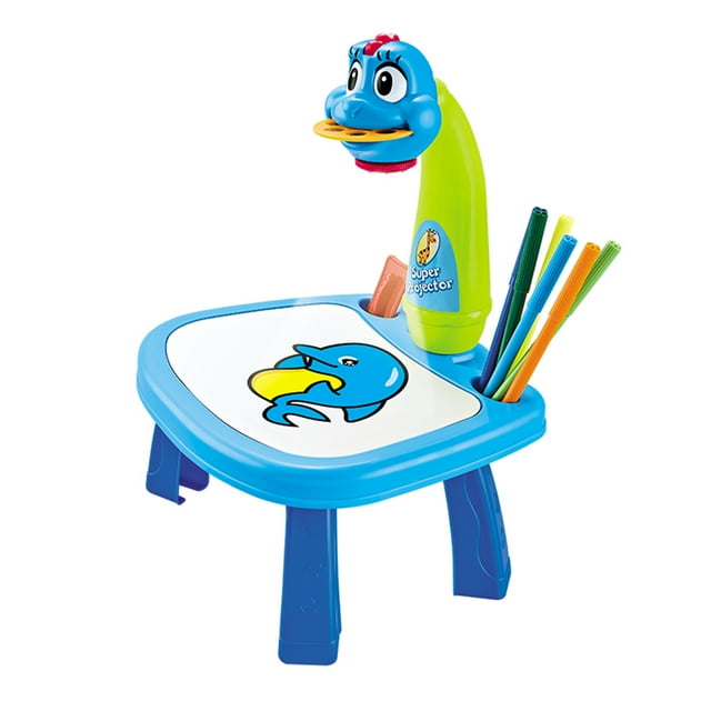 Kids' Educational Smart Projection Drawing Table - 3-in-1 Toddler Learning Toy with 36 Patterns, 12 Colored Pens, Eraser & Drawing Book - Rotatable Projector, Dual Painting Modes (Paper/Board) - Safe