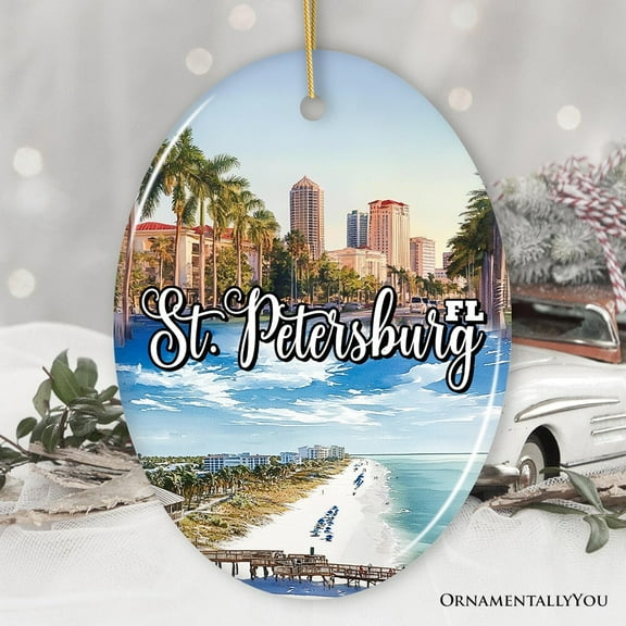 St. Petersburg Christmas Ornament, Florida's Gulf Coast City Souvenir and Decor