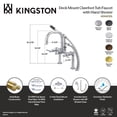 thumbnail image 4 of Kingston Brass AE8401DL Concord Three-Handle 2-Hole Deck-Mount Clawfoot Tub Faucet with Hand Shower in Polished Chrome, 4 of 5