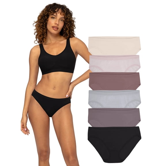 Fruit of the Loom Women's 360 Stretch Seamless Underwear, 6-Pack, Sizes S-2XL
