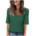 thumbnail image 2 of MaFYtyTPR Women's Casual T-Shirts 2025 Women's Fashion Tees Casual V-neck Half Sleeve Loose Cute T-Shirt, 2 of 5
