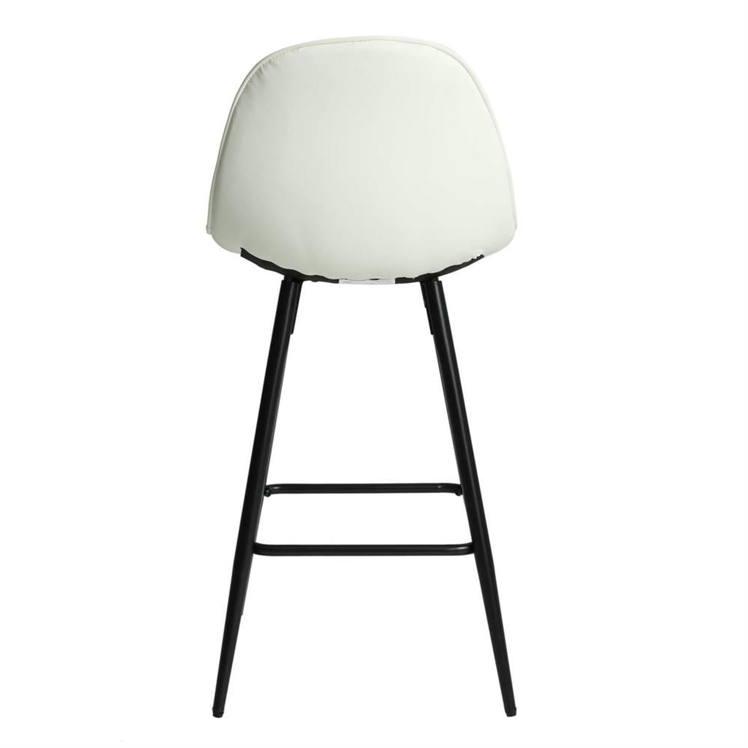 Demi Bonn 37" Counter Height Bar Stools Set of 2, Modern Barstools with Back, Kitchen Island Countertop Chairs for Dining Room, White