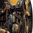 thumbnail image 3 of Designart "Orange Black Motorcycle Road flow II" Transportation Oversized Wall Clock, 3 of 5