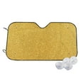 thumbnail image 2 of Picia Gold Shiny Curved Windshield Sunshade Accordion Folding Style Auto Shade for Car Truck SUV Van Blocks UV Ray Sun Visor Protector -Medium, 2 of 7
