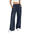 thumbnail image 2 of Jaunzuar Workout Pants Women Elastic Waist Straight Leg Sweatpants Versatile Running Casual Pants with Pocket L, 2 of 8