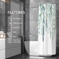 thumbnail image 2 of Small Stall Shower Curtain 36 x 72, Narrow Half Green Plant Leaves Shower Curtain, Spring Watercolor Eucalyptus Leaf Waterproof Fabric Shower Curtain for Bathroom Decor, 2 of 7