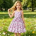 thumbnail image 2 of Fgnfyis Girls Summer Dresses Cherry Print Sleeveless A Line Swing Bowknot Waist Casual Toddler Summer Dress 10-11 Years, 2 of 6