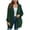 Green, variant on Womens Outwear Plus Size, Solid Winter Faux Coats Long Sleeve Hoddede Pockets Fleece Jacket Casual Trendy Outerwear