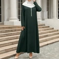 thumbnail image 4 of Vestidos de verano para mujer Vestido de manga larga de color sólido con cremallera musulmana para mujer Pompotops hdfakjf2836, 4 of 9