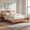 Brown, variant on LJAN Wooden King Bed Frame and Headboard, Classic Platform King Size Bed Frame, Easy Assembly Bedframe, Wooden Slats Support, No Box Spring Needed