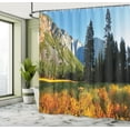 thumbnail image 5 of Ambesonne Nature Shower Curtain, Birds over Mountains, 69"Wx84"L, Orange Blue Green, 5 of 5