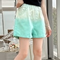 thumbnail image 6 of Sgkm Toddler Girl Jeans Vintage Gradient Color Jean Shorts for Girls with Elastic Waistband Stylish for Summer, 6 of 7
