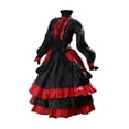 thumbnail image 3 of Figura de acción femenina a escala 1/6, vestido largo, accesorio fotográfico de moda , accesorios de disfraz de muñeca de moda, vestido de noche Negro Rojo, 3 of 8