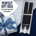 thumbnail image 6 of Mens Elastic x-Back Adjustable Clip-on Suspenders With Leather Trim - Gray (Tall, 54" Long), 6 of 6
